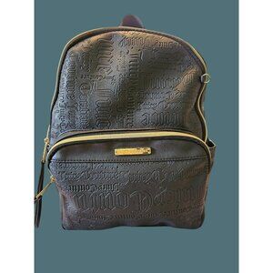 Juicy Couture Black Embrossed Back Pack Travel Purse- Y2K